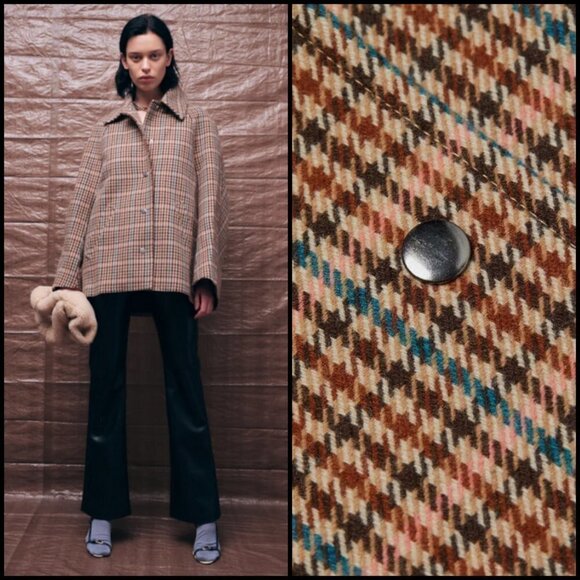 💕ALC💕 Lincoln Oversized Plaid Check Wool-Blend Coat ~ XL NWT - Picture 3 of 16